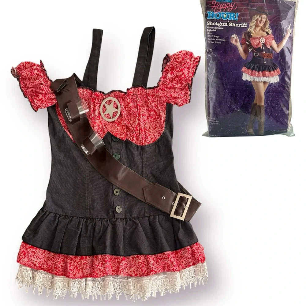 🛍️SALE🛍️ Fun World Women's Shotgun Western Sheriff Cowgirl Costume - Picture 2 of 6